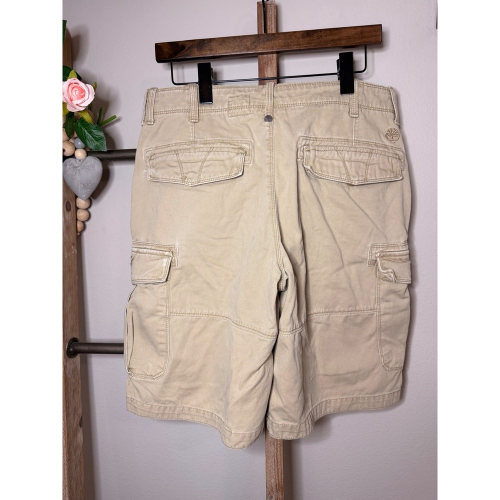 Timberland Mens Tan Khaki Cotton Twill Multi Pocket Cargo Shorts Size 33 - Picture 4 of 7